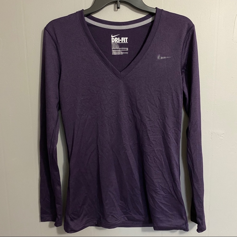 Nike Purple Long Sleeve V-Neck